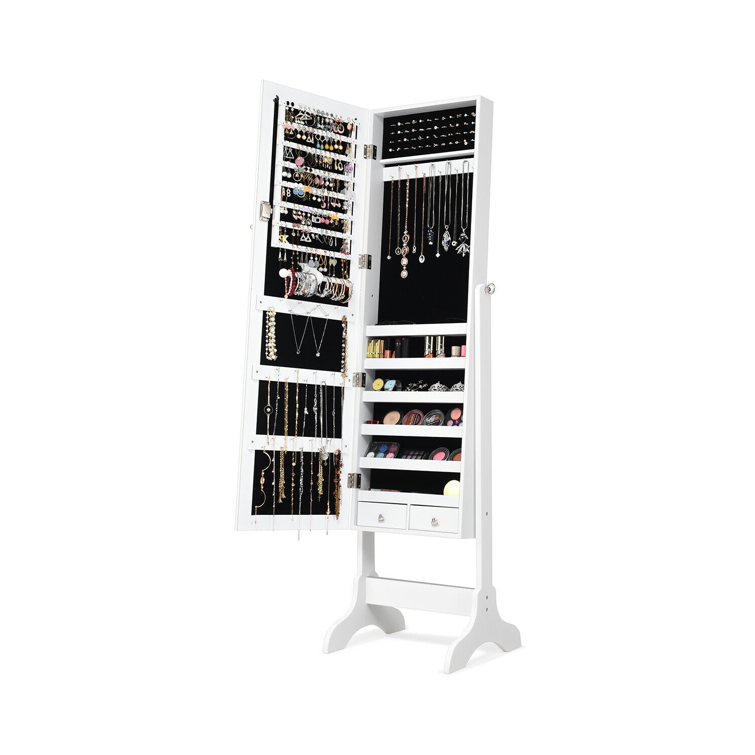 Marque Costway Armoire à bijoux en miroir Armoire de rangement Boîte de rangement avec tiroirs Cadeau de Noël