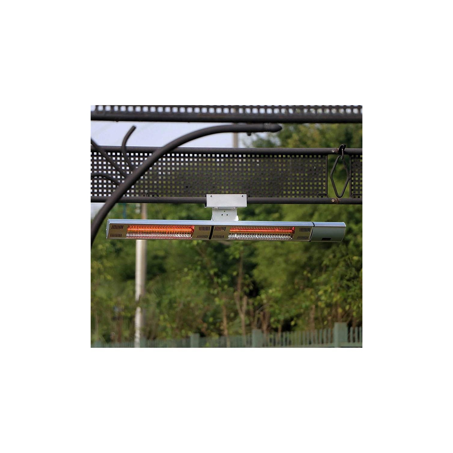 EnerG + HEA-23046-WM-RM Chauferette électrique murale extérieur à infrarouge 1500W/3000W argent