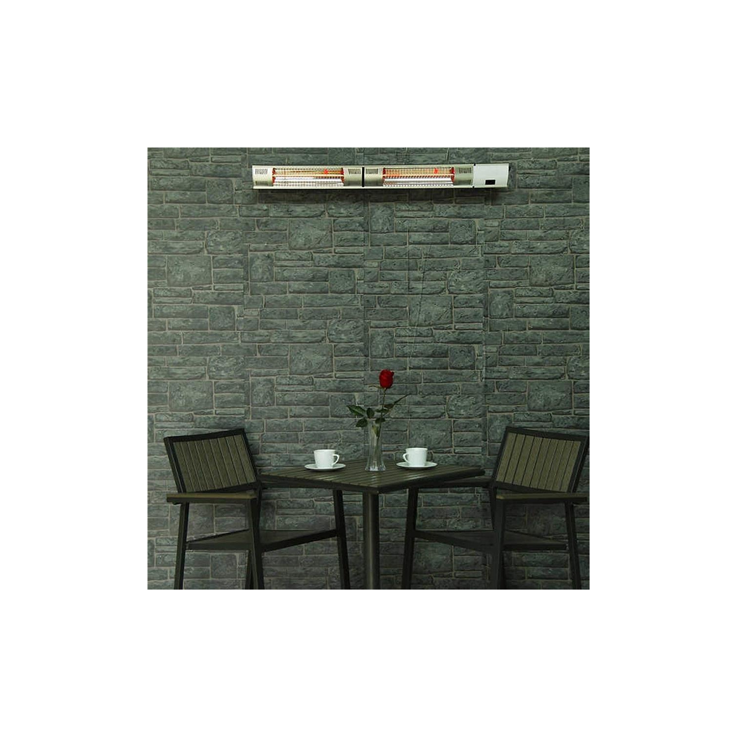 EnerG + HEA-23046-WM-RM Chauferette électrique murale extérieur à infrarouge 1500W/3000W argent