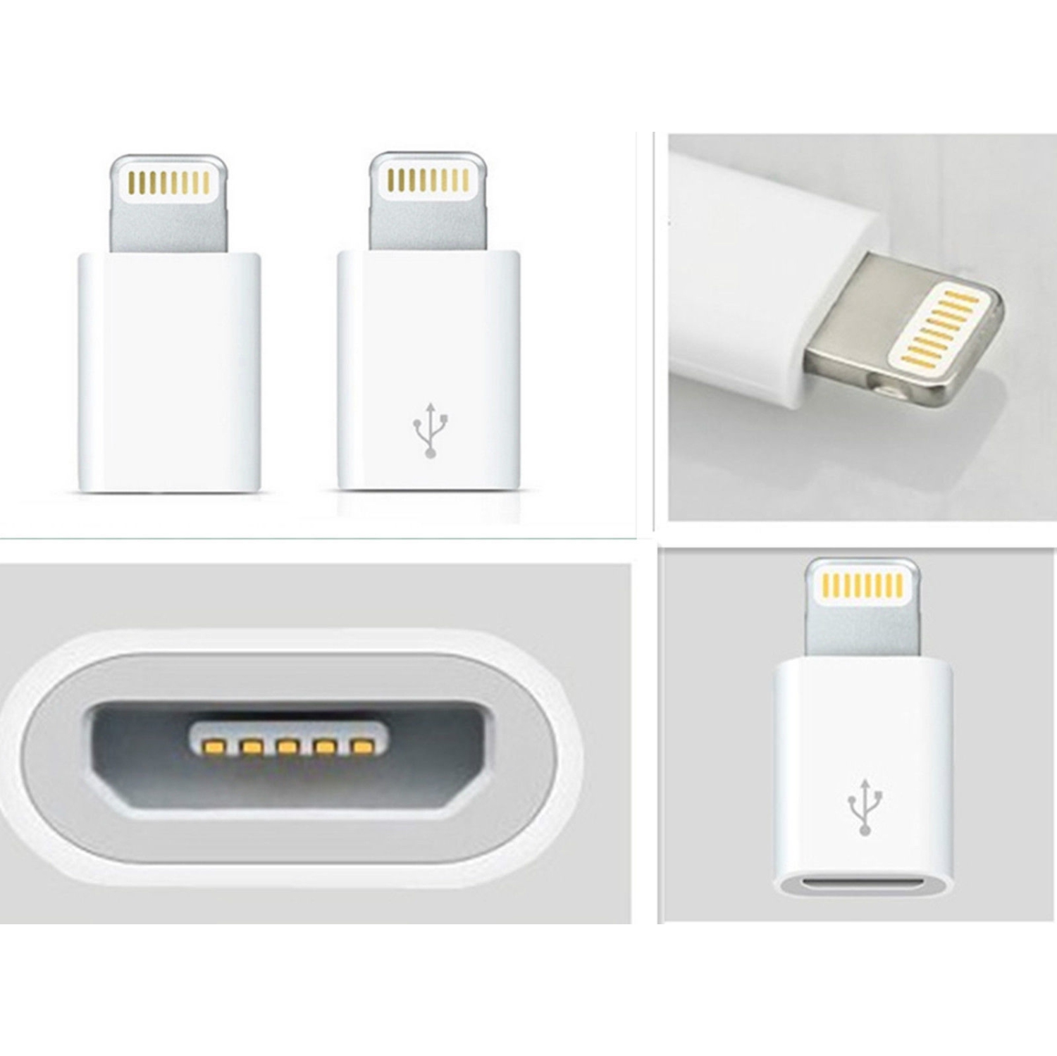 Micro USB to Lightning Charger Converter Adapter for iPhone 5 6 7 / iPad / Samsung Phones