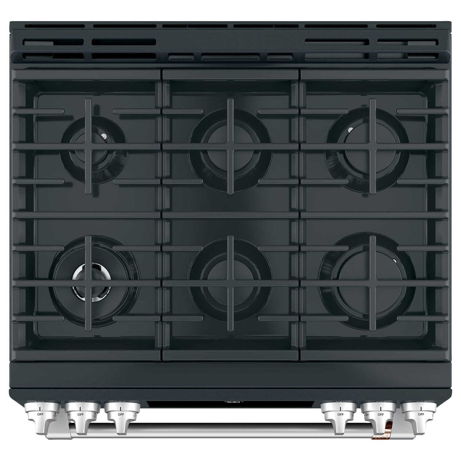 Café 30" 5.6 Cu. Ft. Self-Clean Convection 6-Burner Slide-In Gas Range - Black