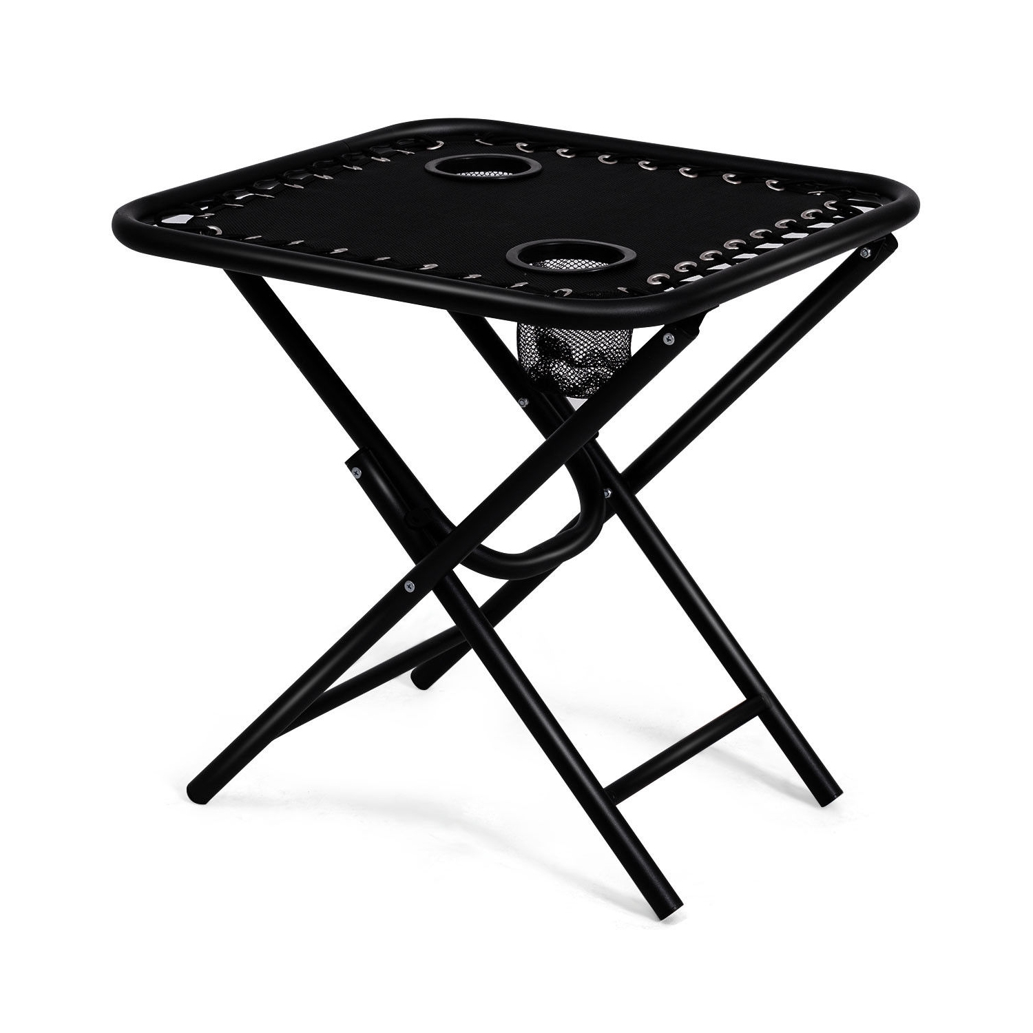 Gymax 3PC Zero Reclining Lounge Chairs Table Pillows Folding Portable Black