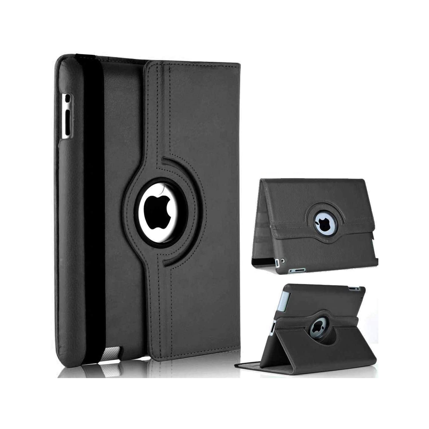 【CSmart】 360 Rotating PU Leather Stand Case Smart Cover for iPad Mini 4 5 4th 5th Gen., Black