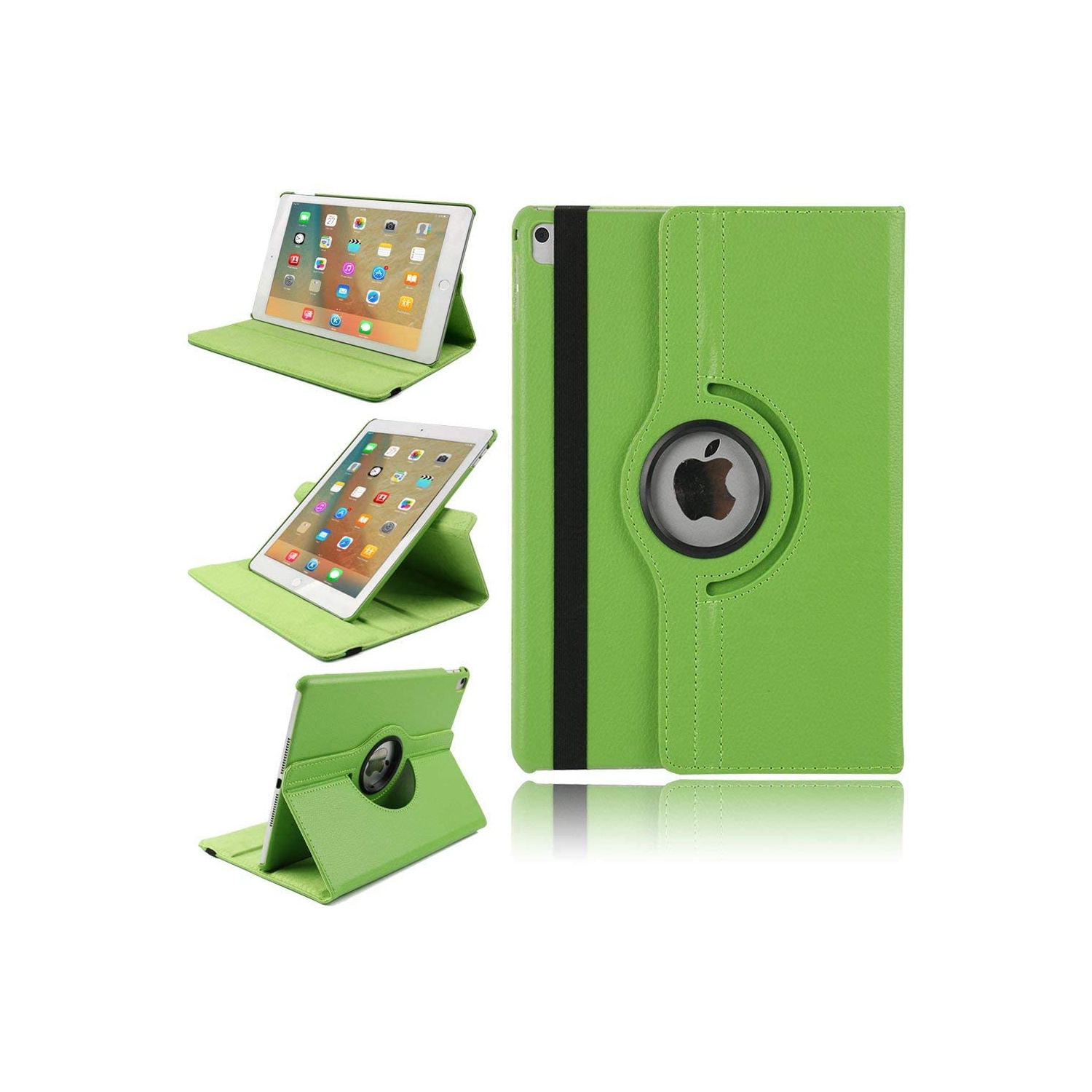 [CSmart] Étui avec support rotatif en cuir de polyuréthane 360 Smart Cover pour iPad Pro de 10,5 po 2017/Air 3 3th gén. 2019, vert