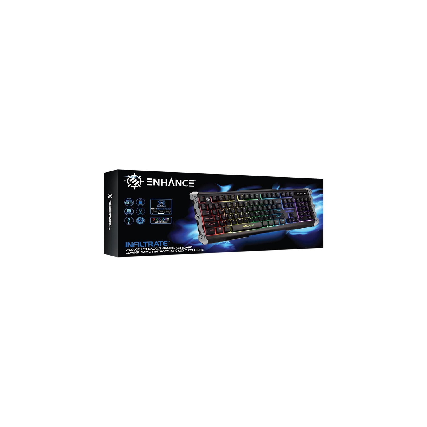 ENHANCE Infiltrate Gaming Keyboard Black