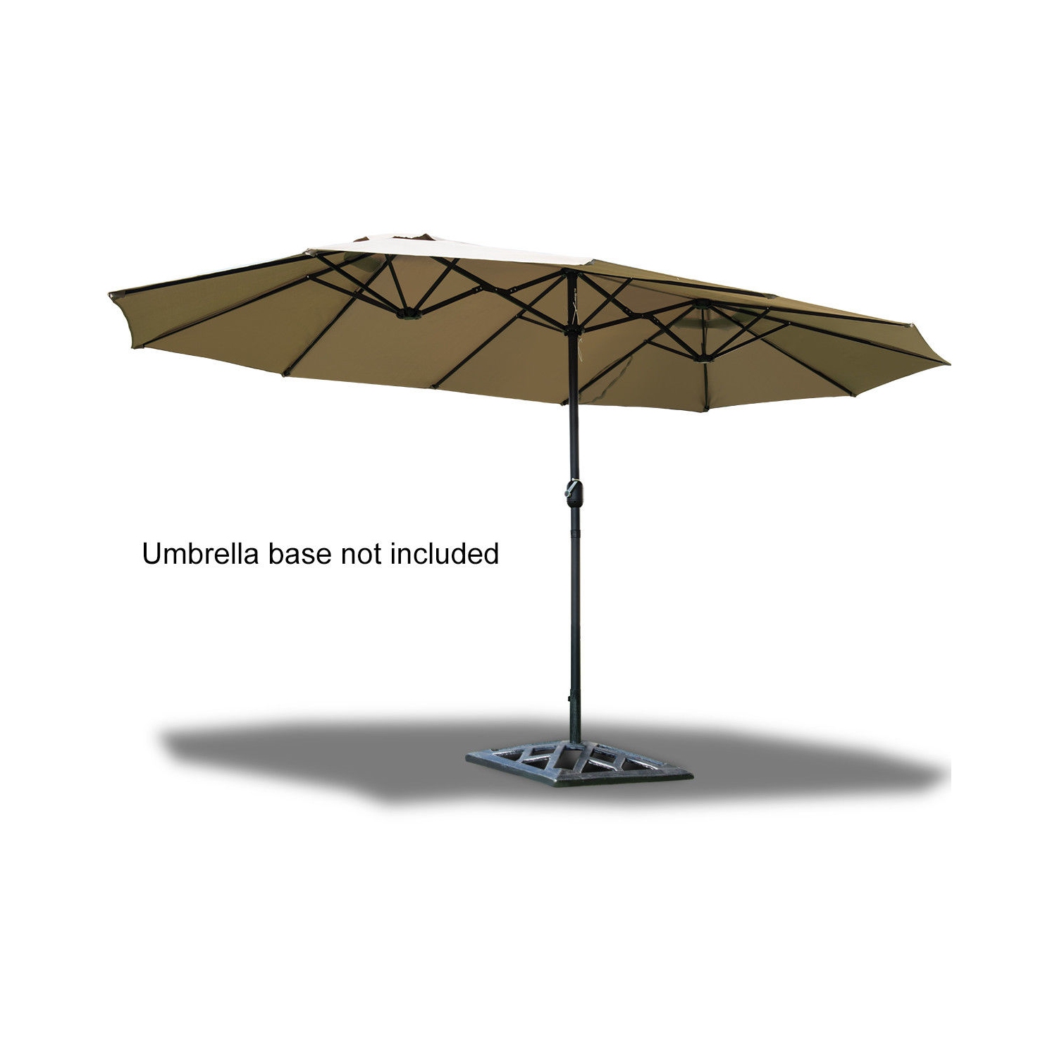 Gymax Outdoor Patio Umbrella 15' Market Umbrella Double-Sided with Crank