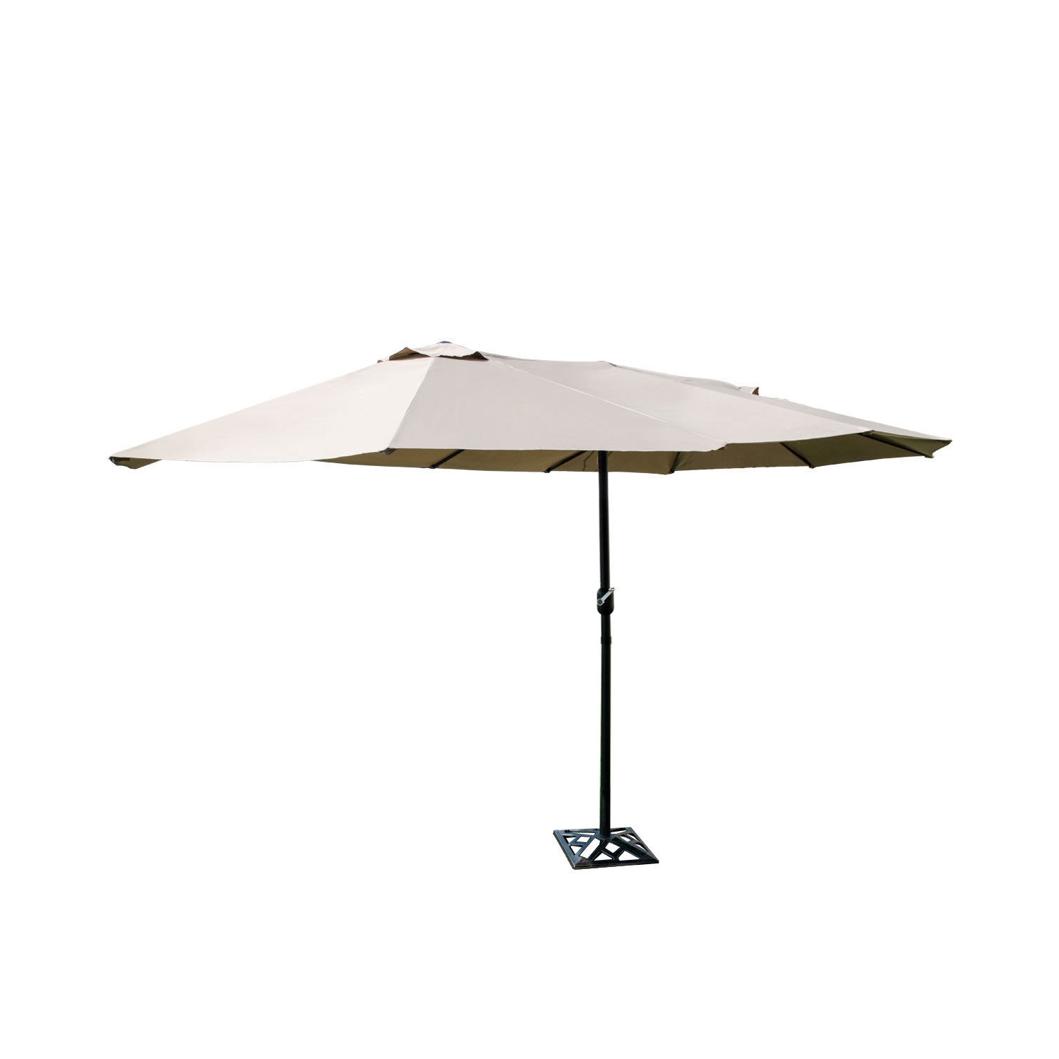 Gymax Outdoor Patio Umbrella 15' Market Umbrella Double-Sided with Crank