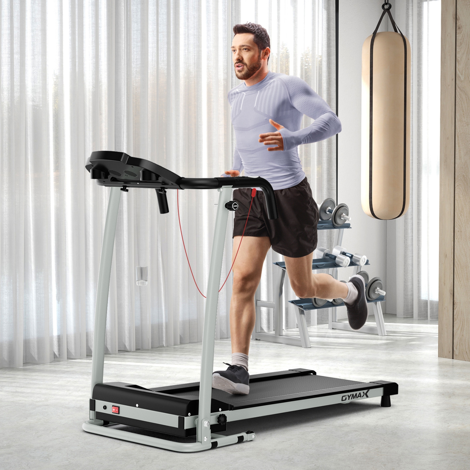Gymax Foldable Electric Running Treadmill - Fitness Machine - 800W - 12 Modes