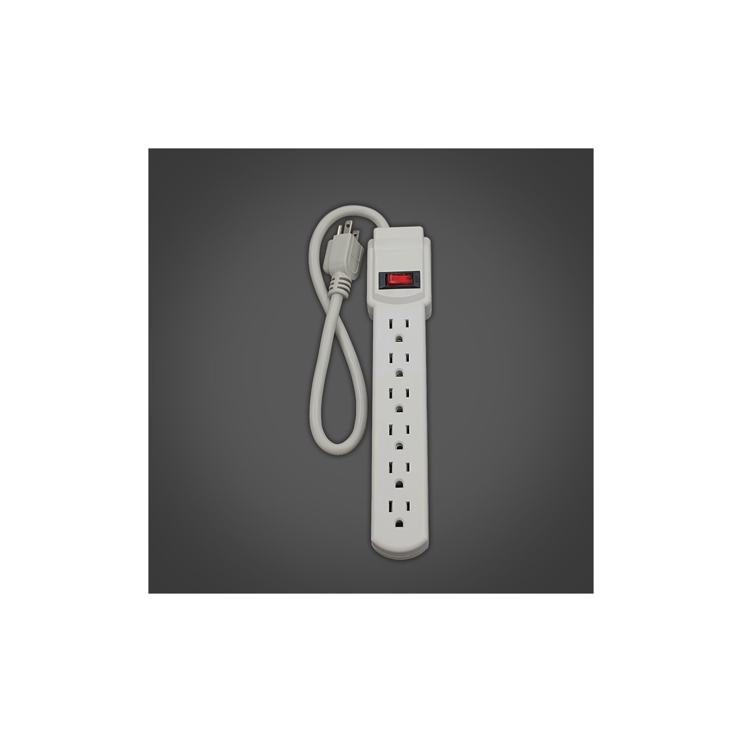 Barre d’alimentation à 3-70600 6 prises Xcentric avec cordon de 1,5 pi de calibre 14/3 gris