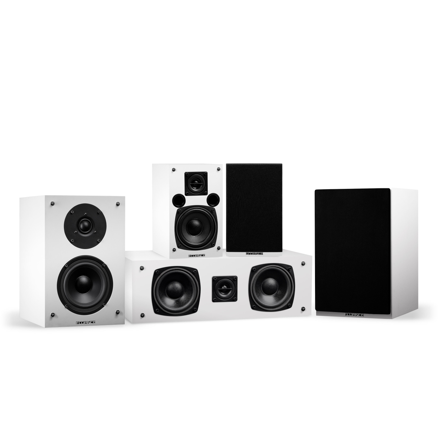 Fluance Elite High Definition Compact Surround Sound Home Theater 5.0 Speaker System - White (SX50WHC)