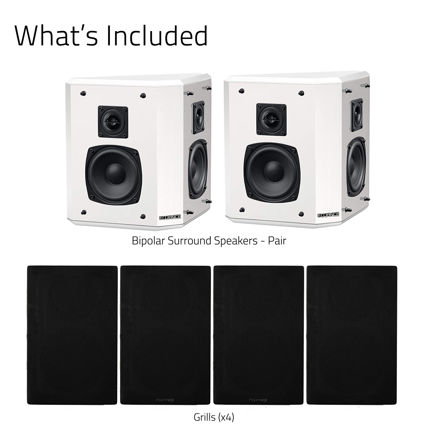 Fluance Elite High Definition 2-Way Bipolar Surround Speakers for Wide Dispersion Surround Sound