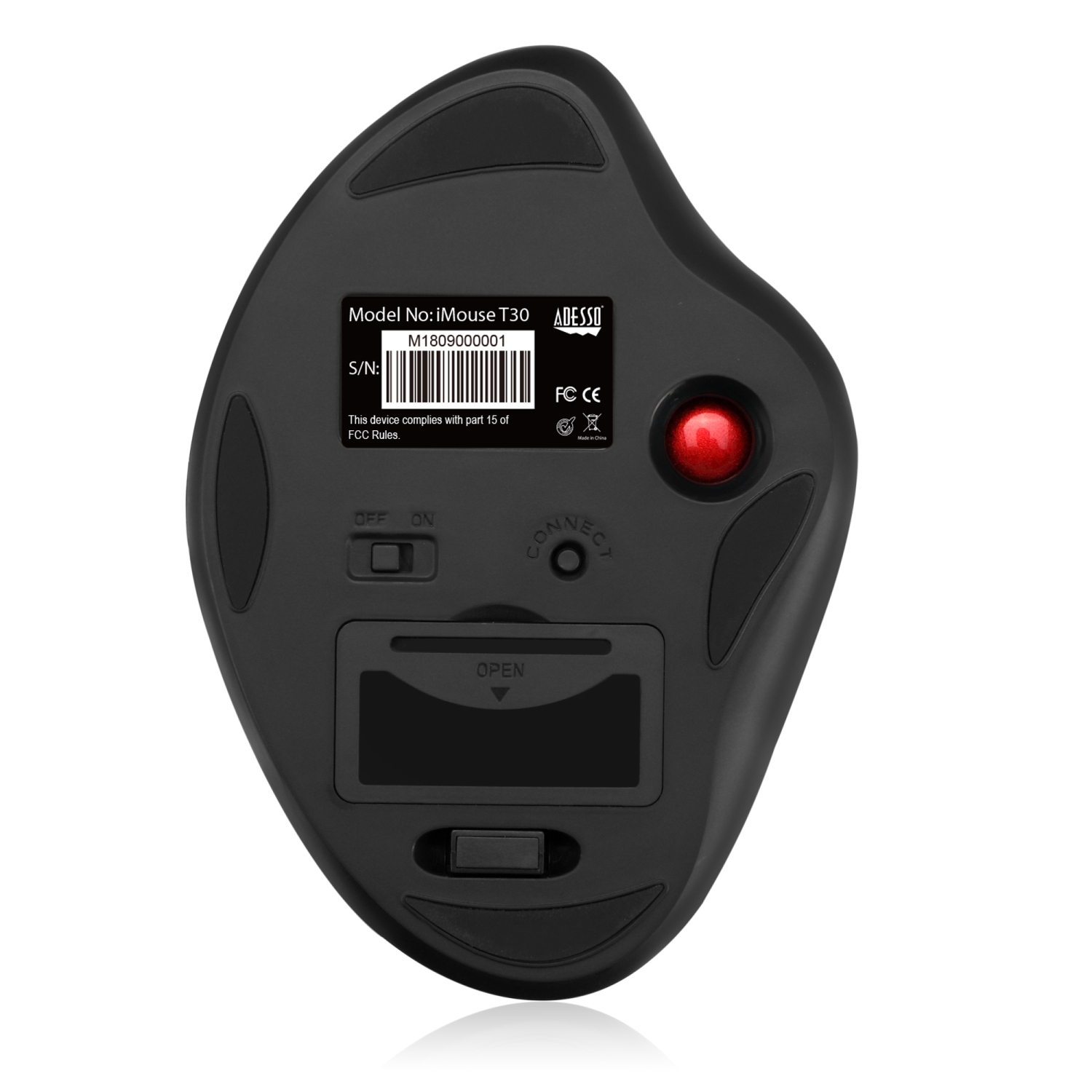 Adesso Wireless Ergonomic Trackball Mouse -