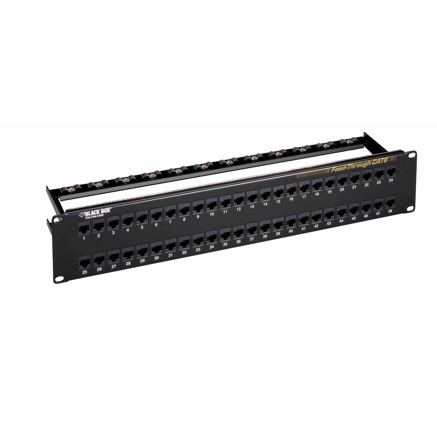 Black Box 48-Port Unshielded Feed-Through Patch Panel -