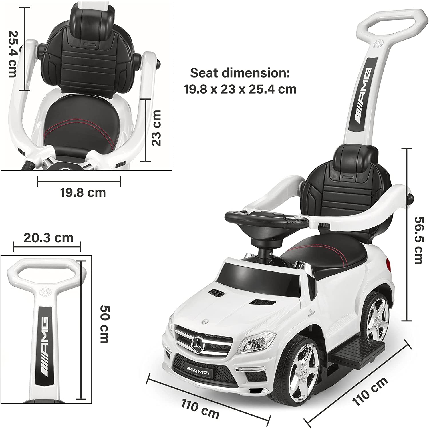 Push Car for Kids, Mercedes-Benz AMG GL63 4-in-1 Baby Walker