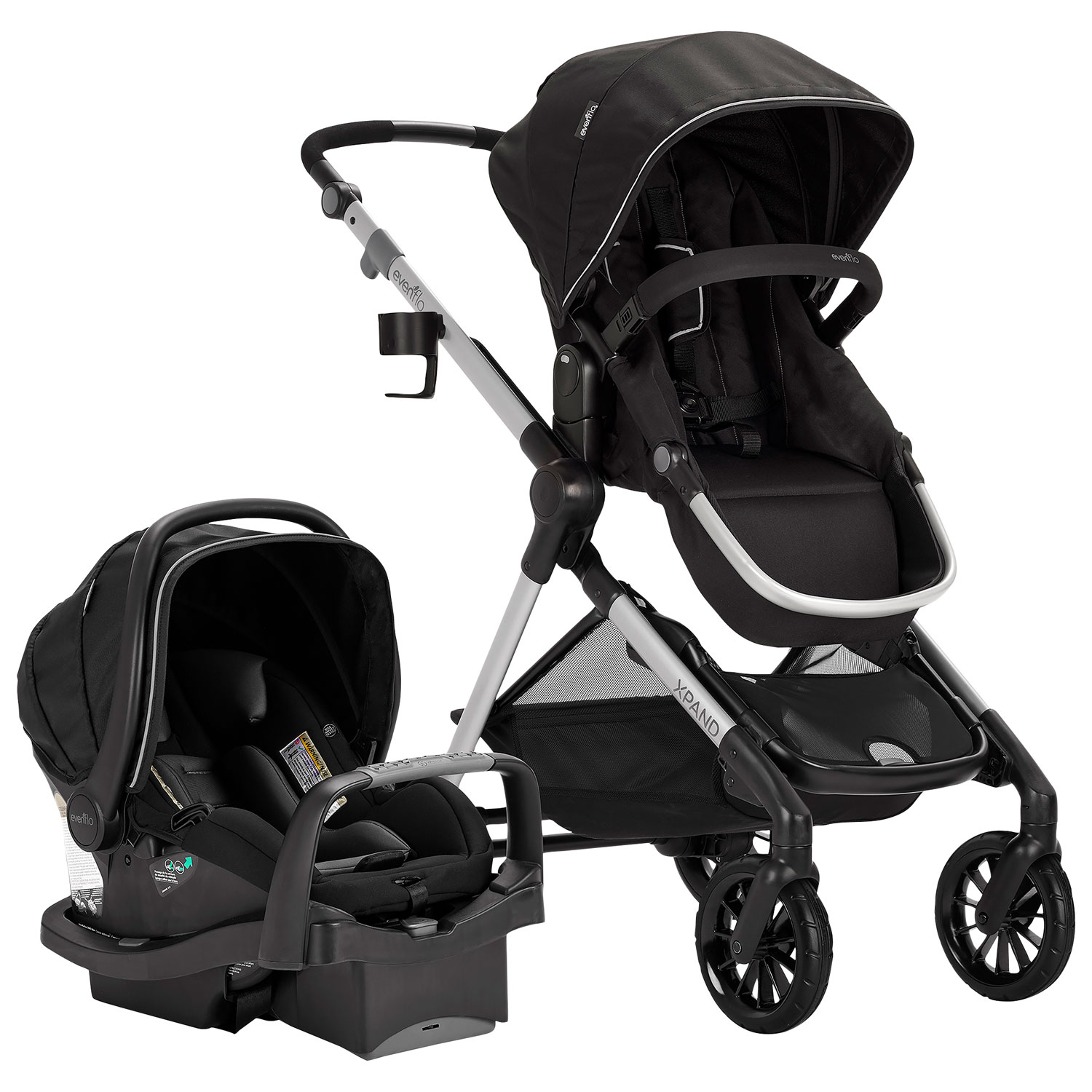 Evenflo Pivot Xpand Modular Travel System Stroller with SafeMax Infant Car Seat - Stallion