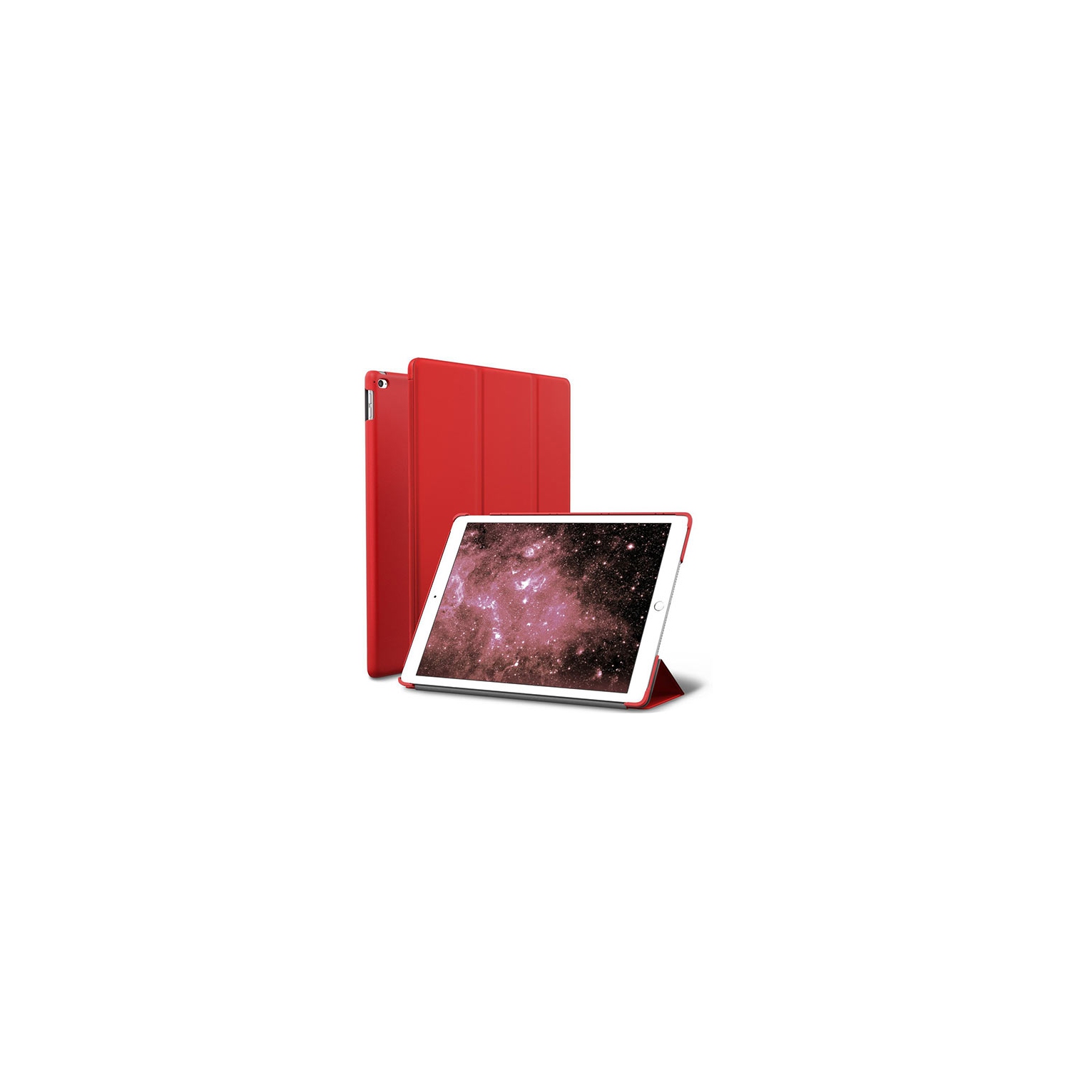 【CSmart】 Slim Magnetic Smart Cover Stand Case for iPad 5th 6th Gen / Air 1 2 1st 2nd Gen (9.7"), Red