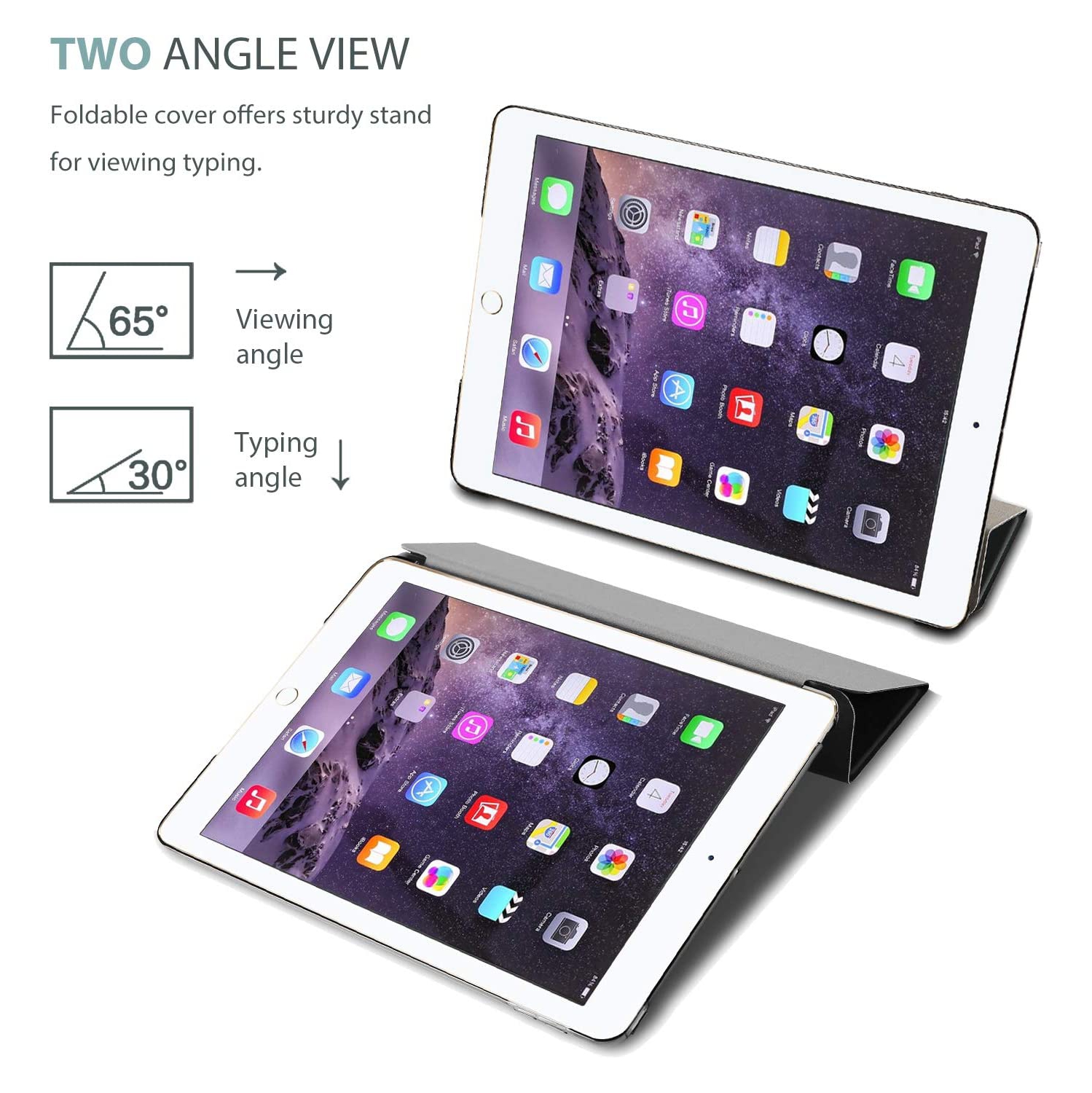 【CSmart】 Slim Magnetic Smart Cover Stand Case for iPad Mini 1 2 3 1st 2nd 3rd Gen, Gold