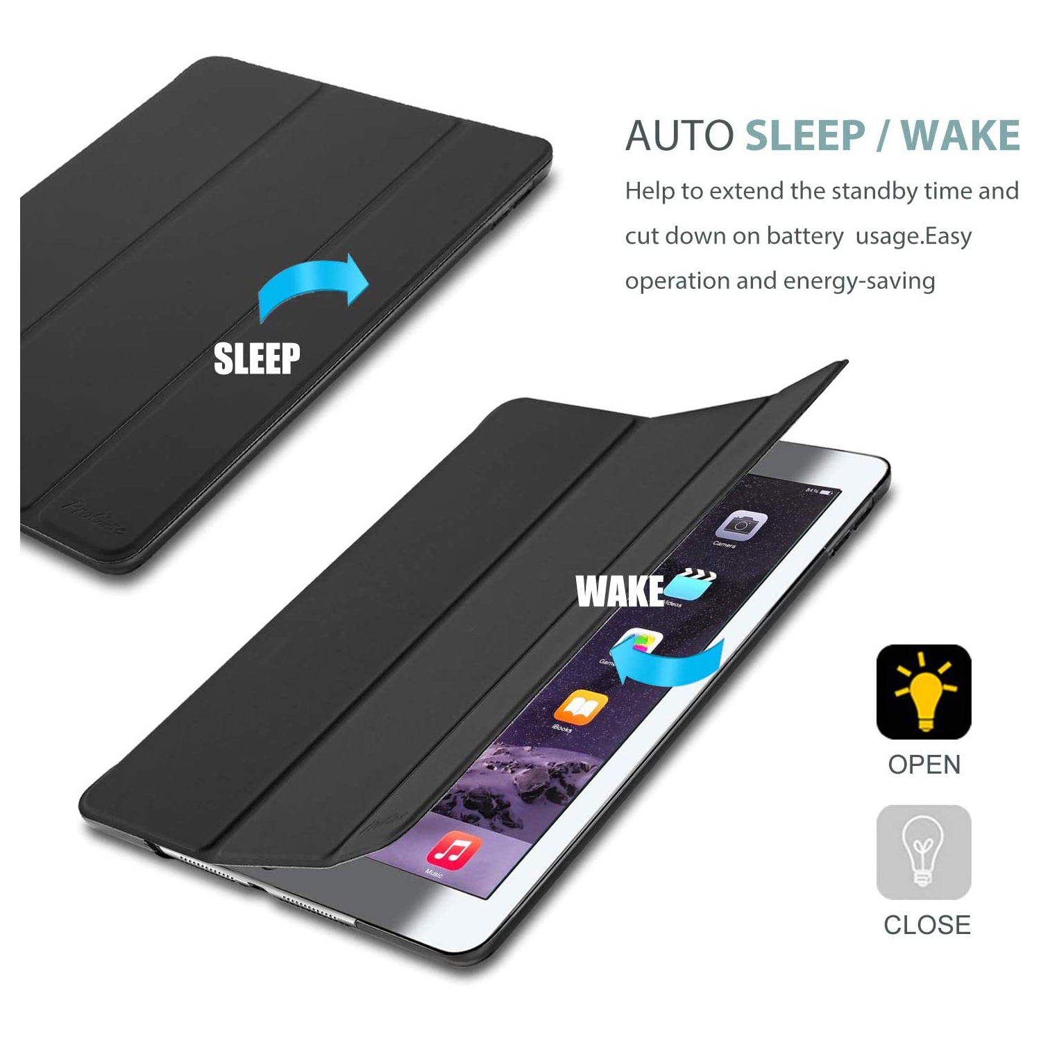 【CSmart】 Slim Magnetic Smart Cover Stand Case for iPad Mini 1 2 3 1st 2nd 3rd Gen, Mint