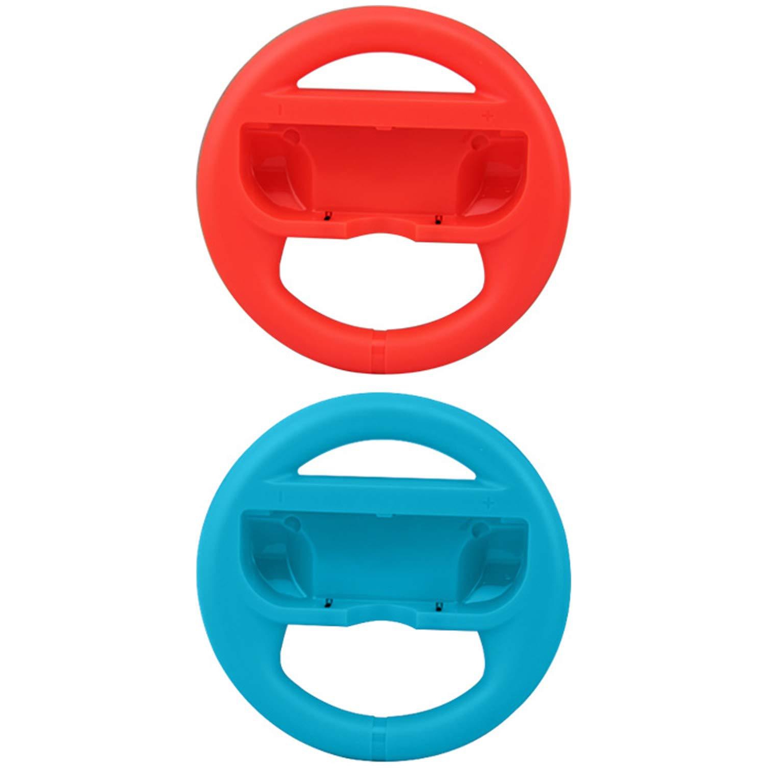 Steering Wheels for Nintendo Switch Mario Kart Racing 2-Pack Red and Blue