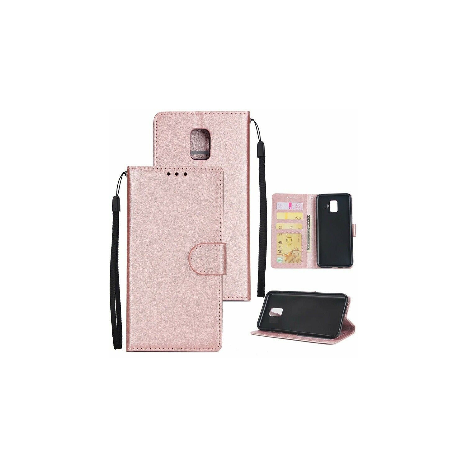 [CS] Samsung Galaxy J3 2018 Case, Magnetic Leather Folio Wallet Flip Case Cover with Card Slot, Rose Gold