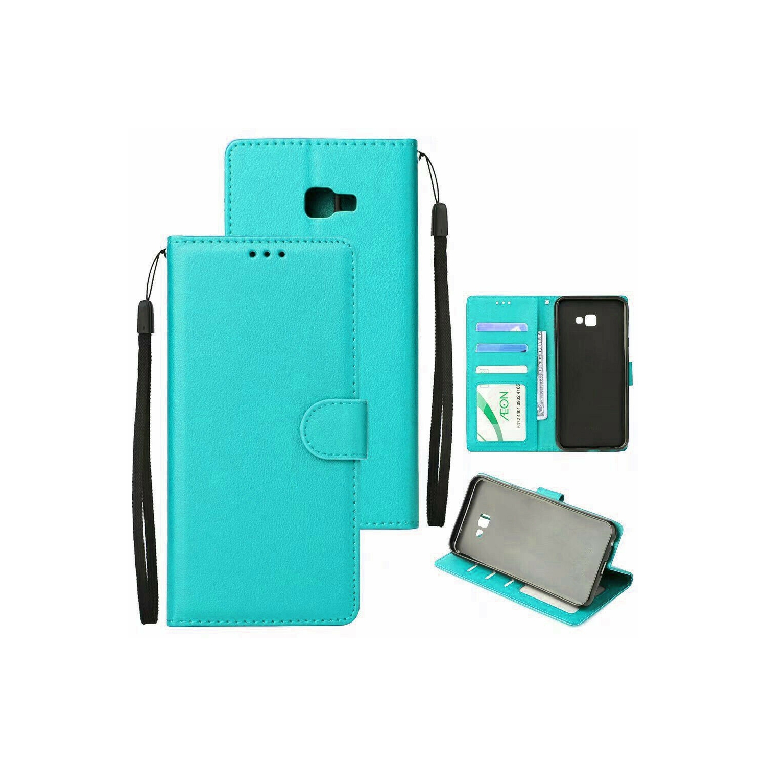 [CS] Samsung Galaxy J3 Prime / Galaxy J3 2017 Case, Magnetic Leather Folio Wallet Flip Case Cover with Card Slot, Teal