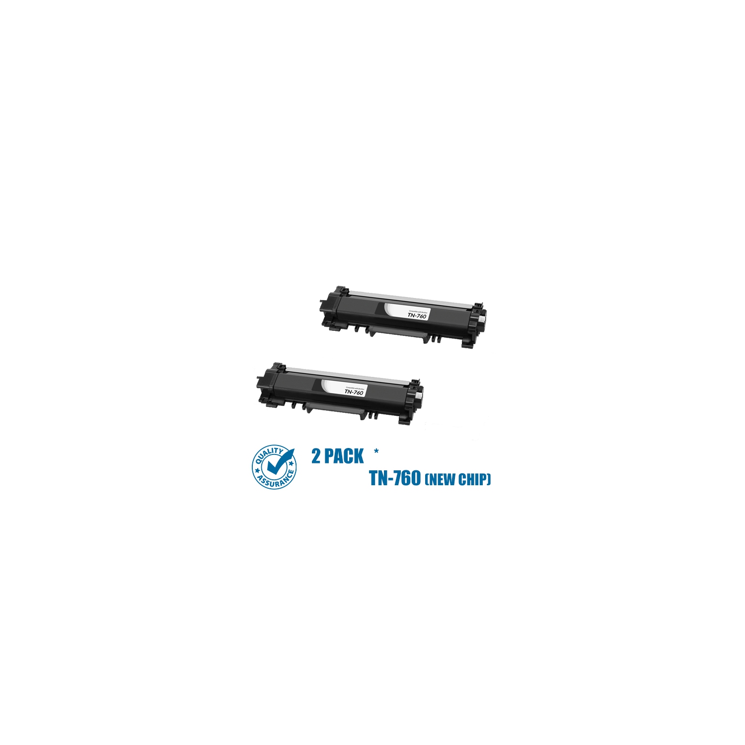 Printer Pro™ 2 Pack Brother TN760/TN-760/TN730/TN-730 (WITH CHIP) Black Toner Cartridge-Brother Printer MFC-L2730/L2390/L2370