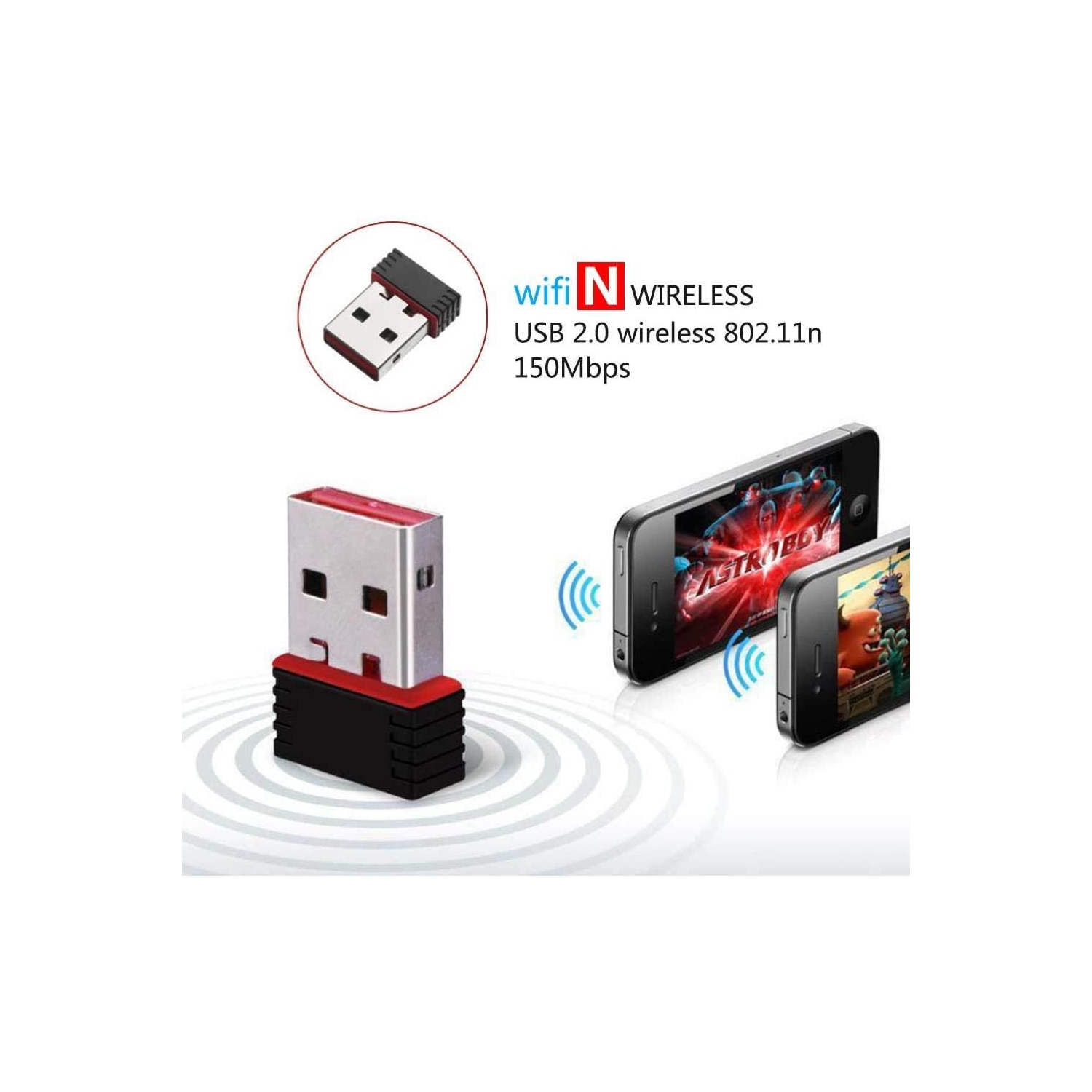 Mini adaptateur Wi-Fi USB sans fil clé réseau 150 Mb/s Mac Linux 802,11n - livraison gratuite