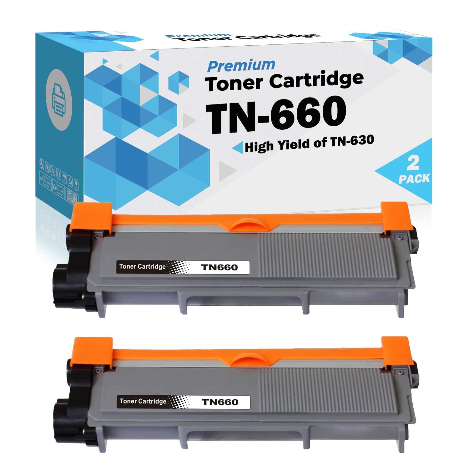 Ultra Toner™ 2 Packs Deal ! Superior Brother TN660 Black Compatible Toner Cartridge for Brother Printer