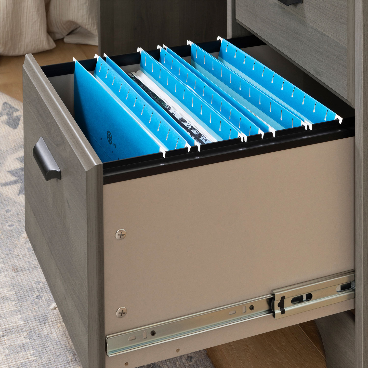 Versa Writing Desk with Hutch - Grey Maple