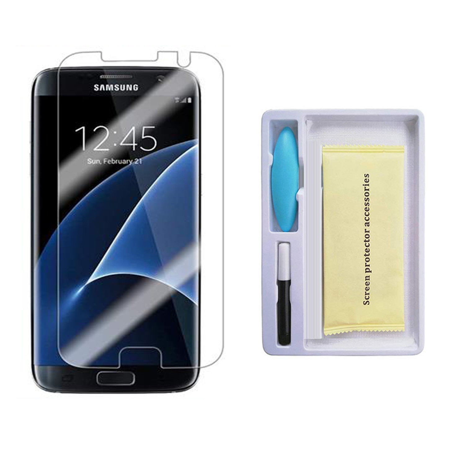 Replacement UV Tempered Glass Screen Protector Compatible With Samsung Galaxy S7 Edge