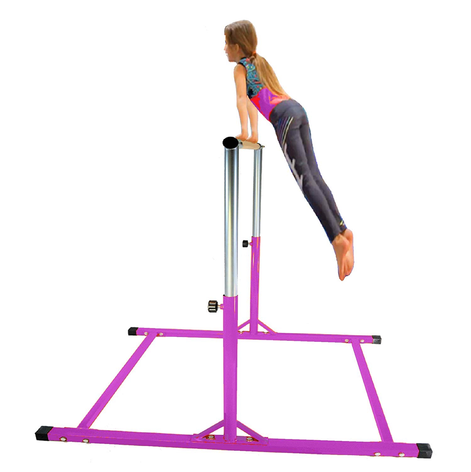 ProKidFit Horizontal Kip Bar Expandable Gymnastics Training Playground Bar Purple Adjustable 3 to 5 FT