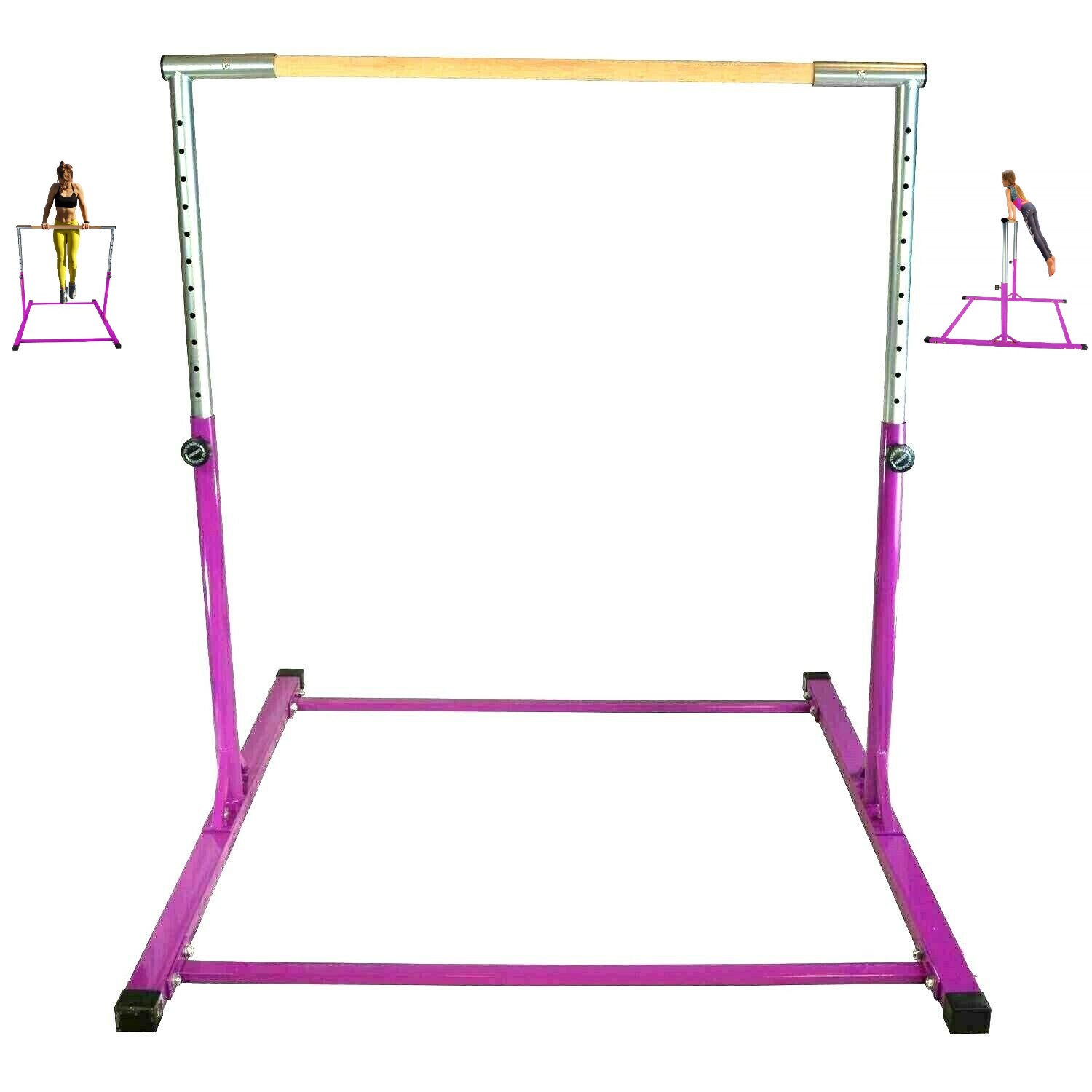 ProKidFit Horizontal Kip Bar Expandable Gymnastics Training Playground Bar Purple Adjustable 3 to 5 FT