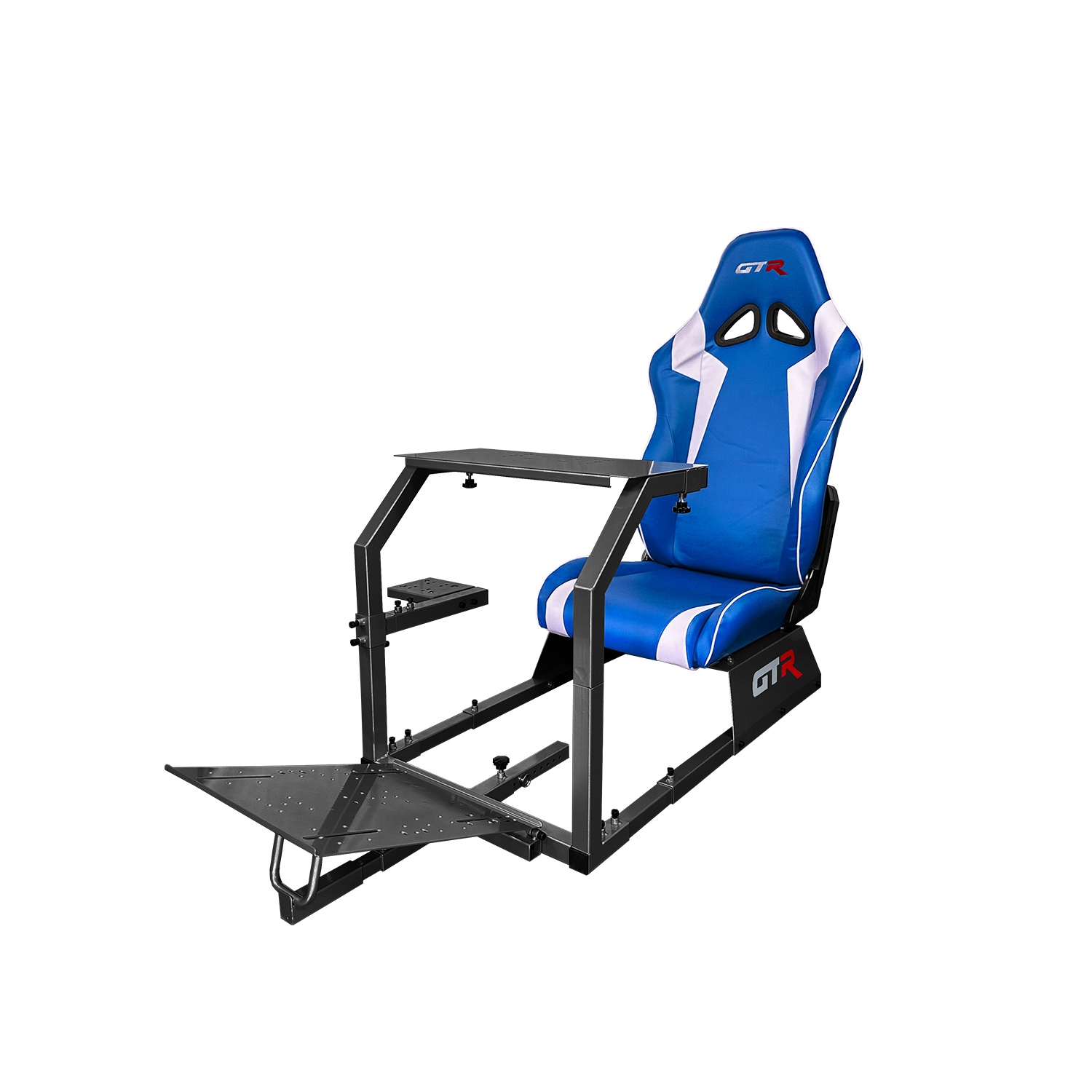 GTR Simulator GTA Model Black Frame with Blue/White Real Racing Seat