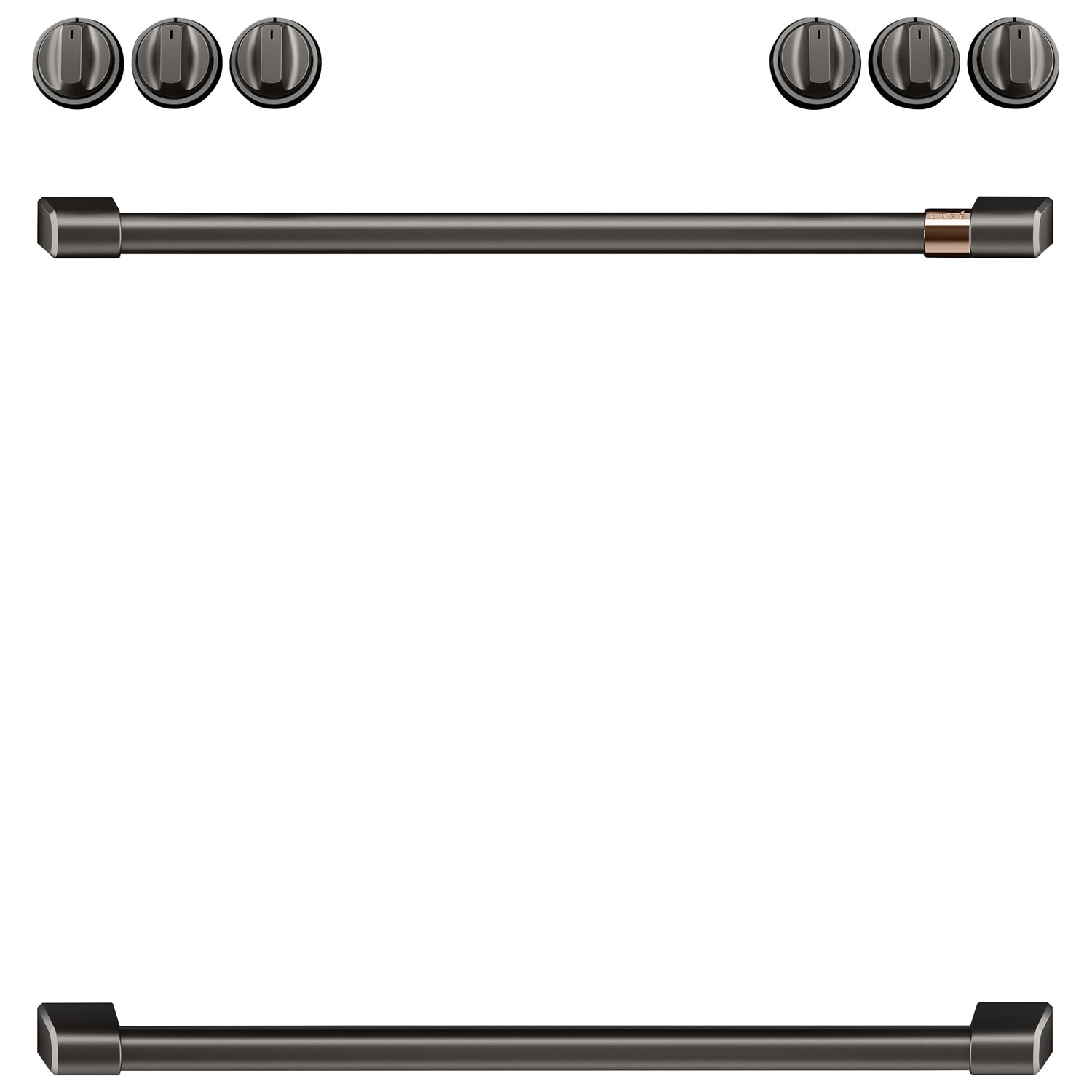Ensemble de poignées de cuisinière à induction Café - Noir brossé