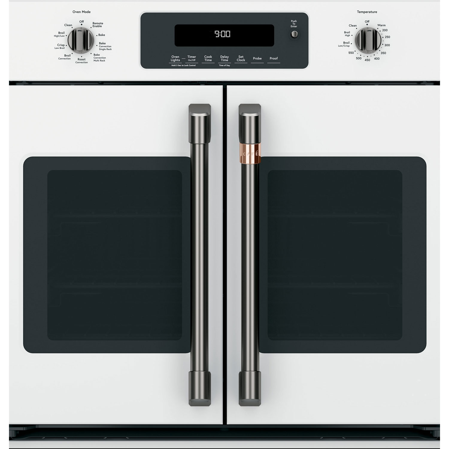 Ensemble de poignées de four mural Café - Noir brossé