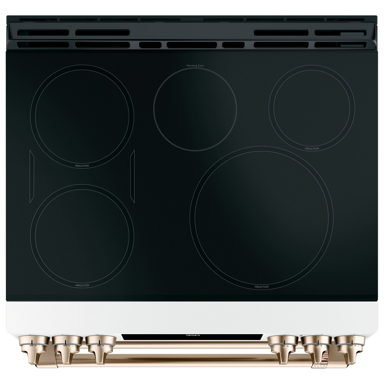 Cuisinière induction encastrable 5 éléments 2 fours convection 30 po Café -Blanc mat
