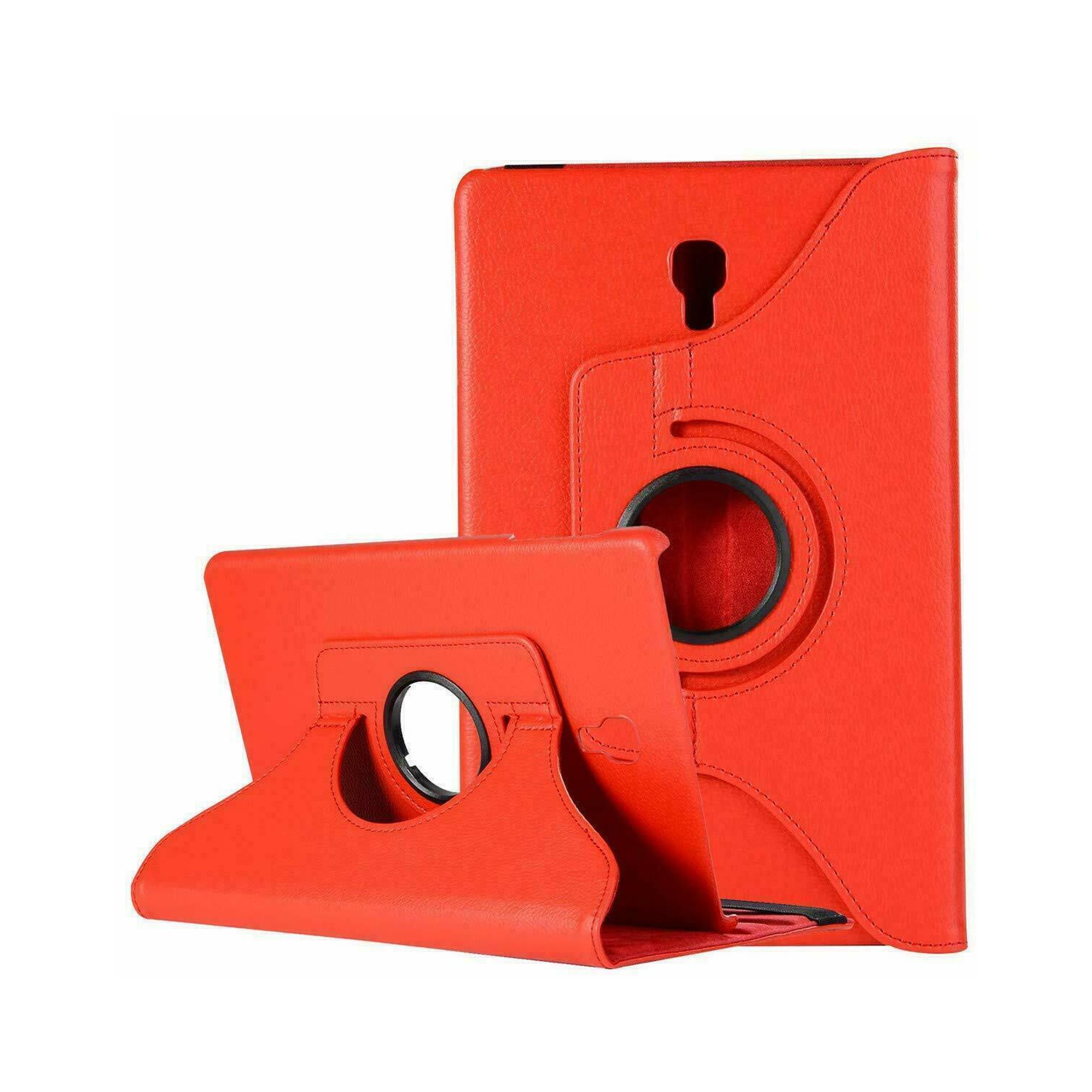 【CSmart】 360 Rotating Leather Tablet Case Smart Stand Cover for Samsung Tab A 8.0" 2018 2019 T387, Red