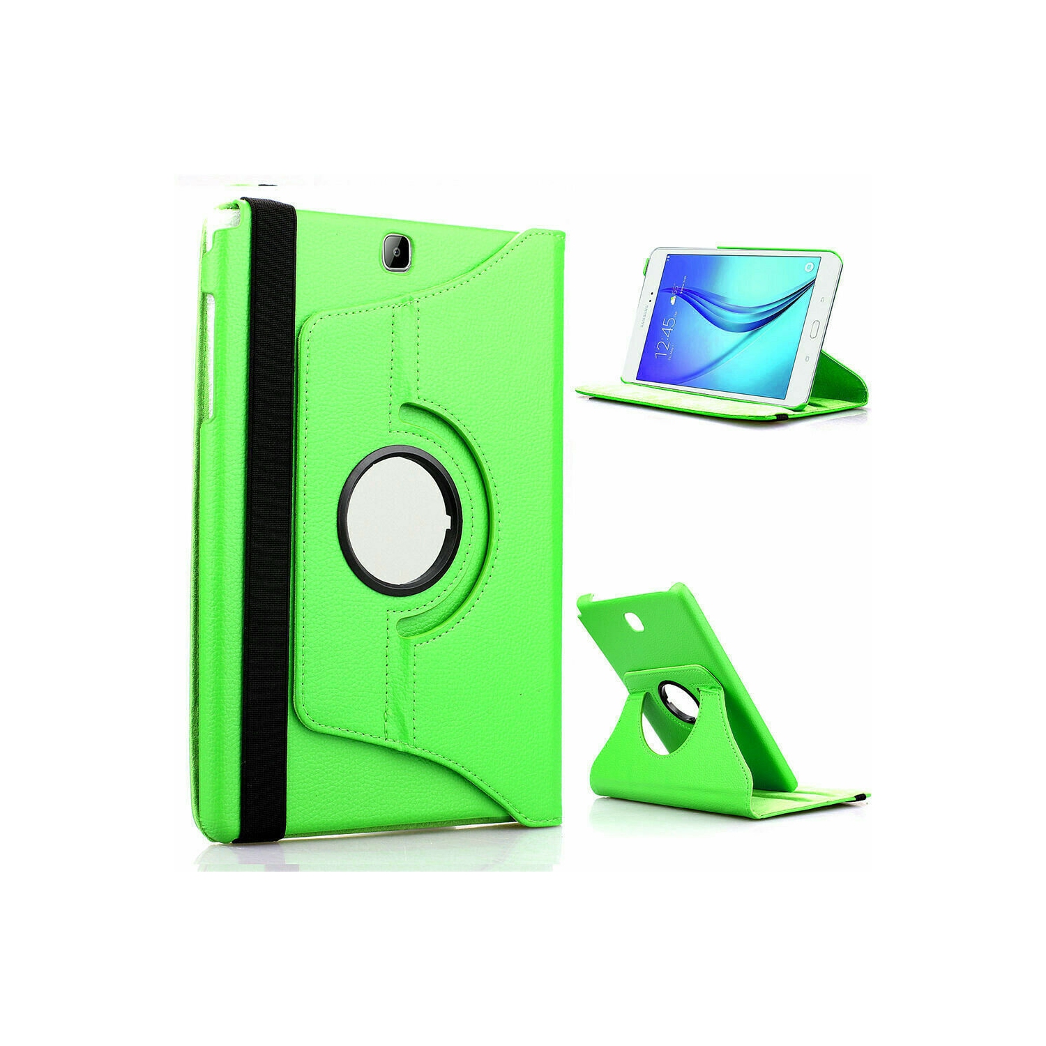 【CSmart】 360 Rotating Leather Tablet Case Smart Stand Cover for Samsung Tab A 8.0" 2017 T380 T385, Green