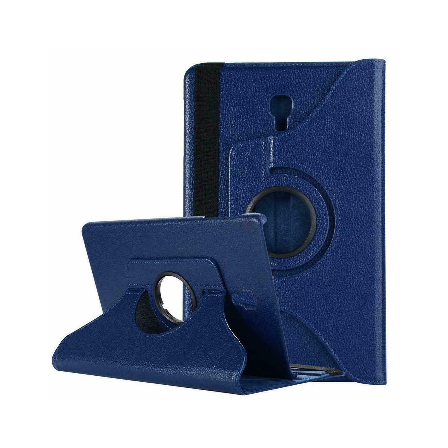 【CSmart】 360 Rotating Leather Tablet Case Smart Stand Cover for Samsung Tab A 10.5" 2018 T590 T595, Navy