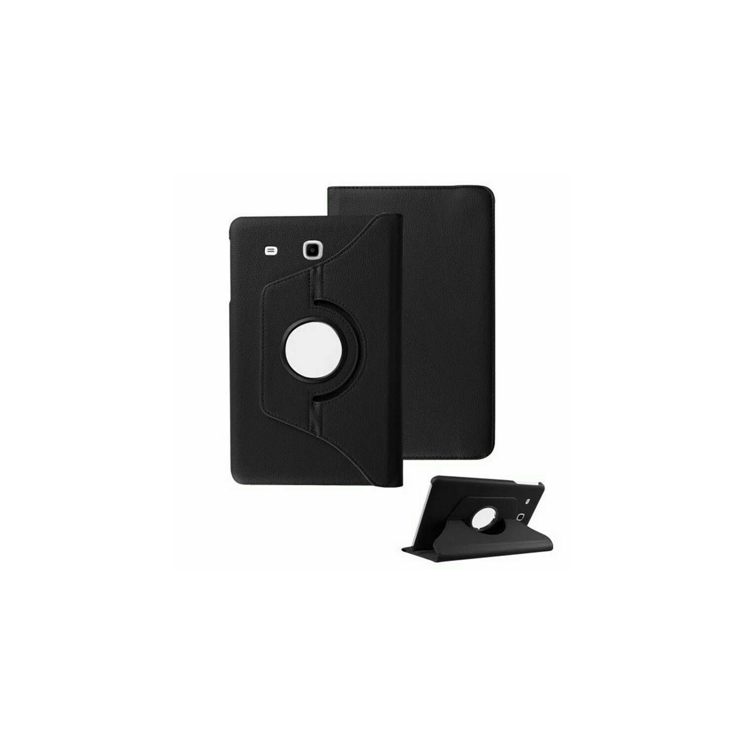 【CSmart】 360 Rotating Leather Tablet Case Smart Stand Cover for Samsung Tab E 8.0" T375 T377, Black