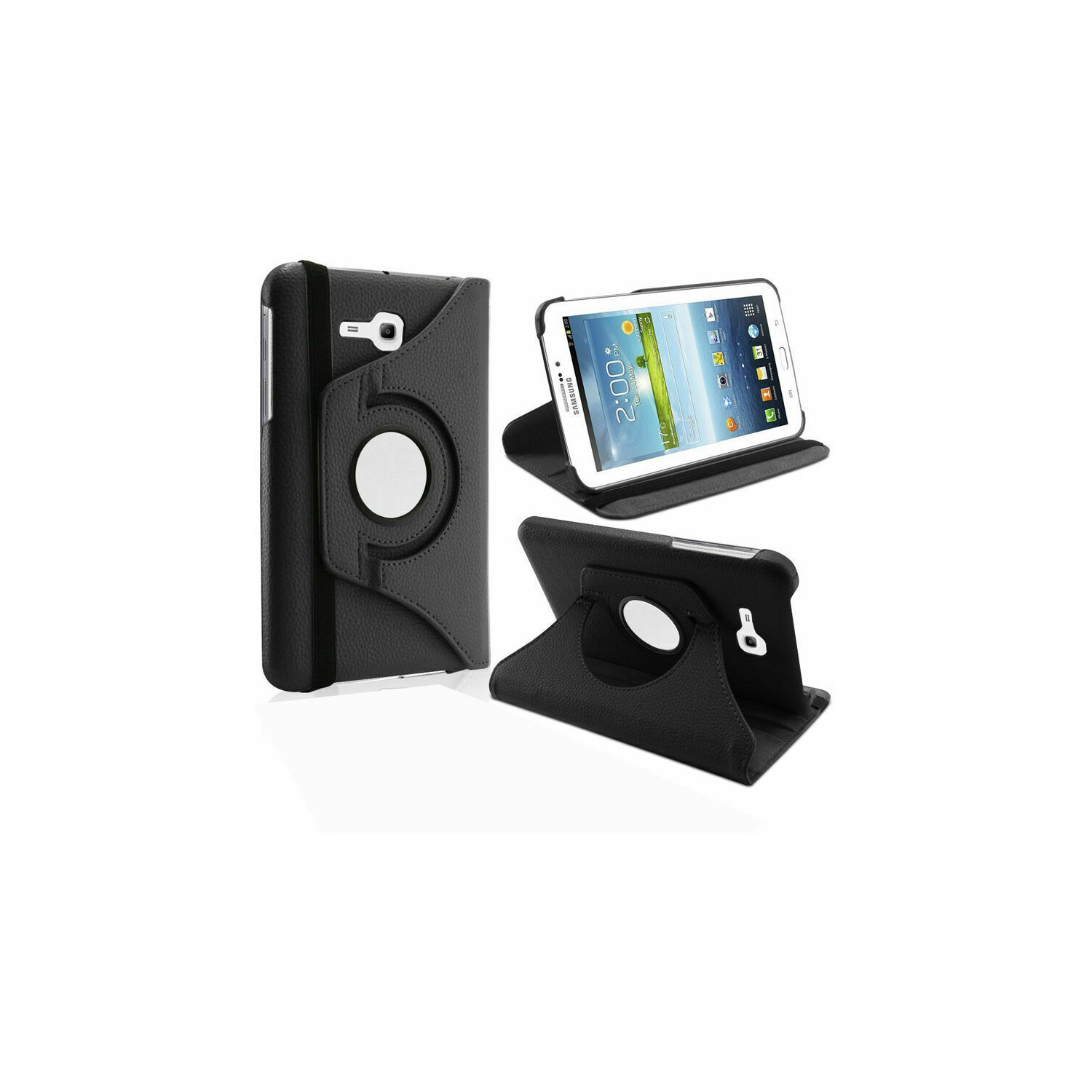 【CSmart personnalisé personnalisé 360, étui rotatif en cuir pour tablette, support intelligent pour Tab E Lite de 7.0 po T110 T113 T115, noir