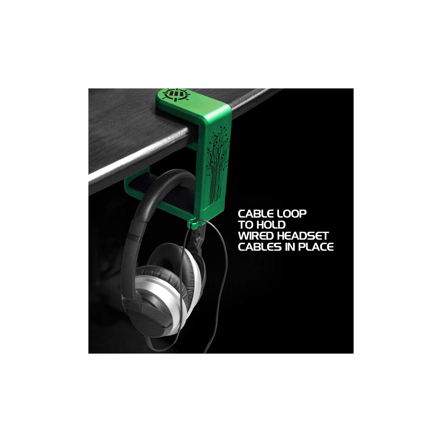 Enhance PC Gaming Headset Holder Hook Hanger Mount Green