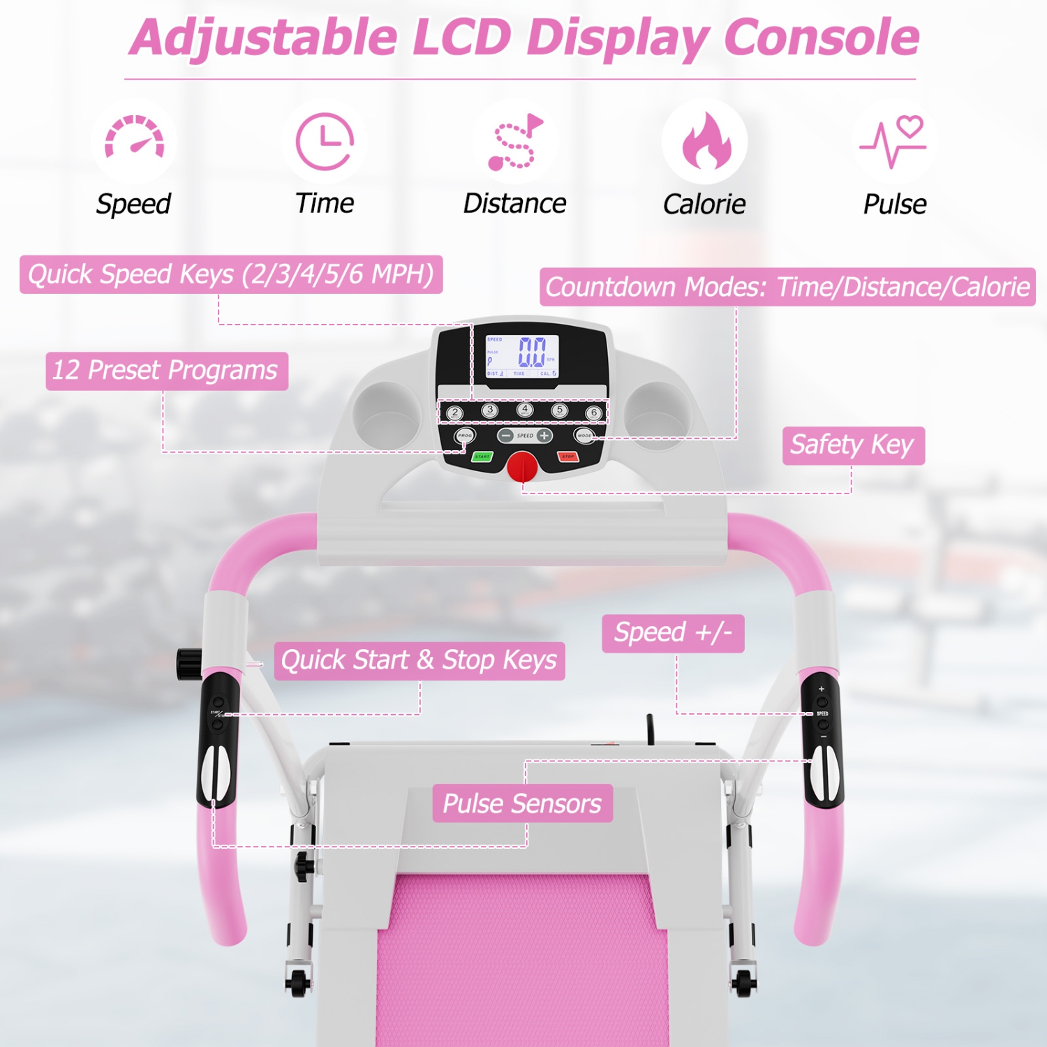 Costway 800W Folding Treadmill Electric /Support Motorized Power Running Fitness