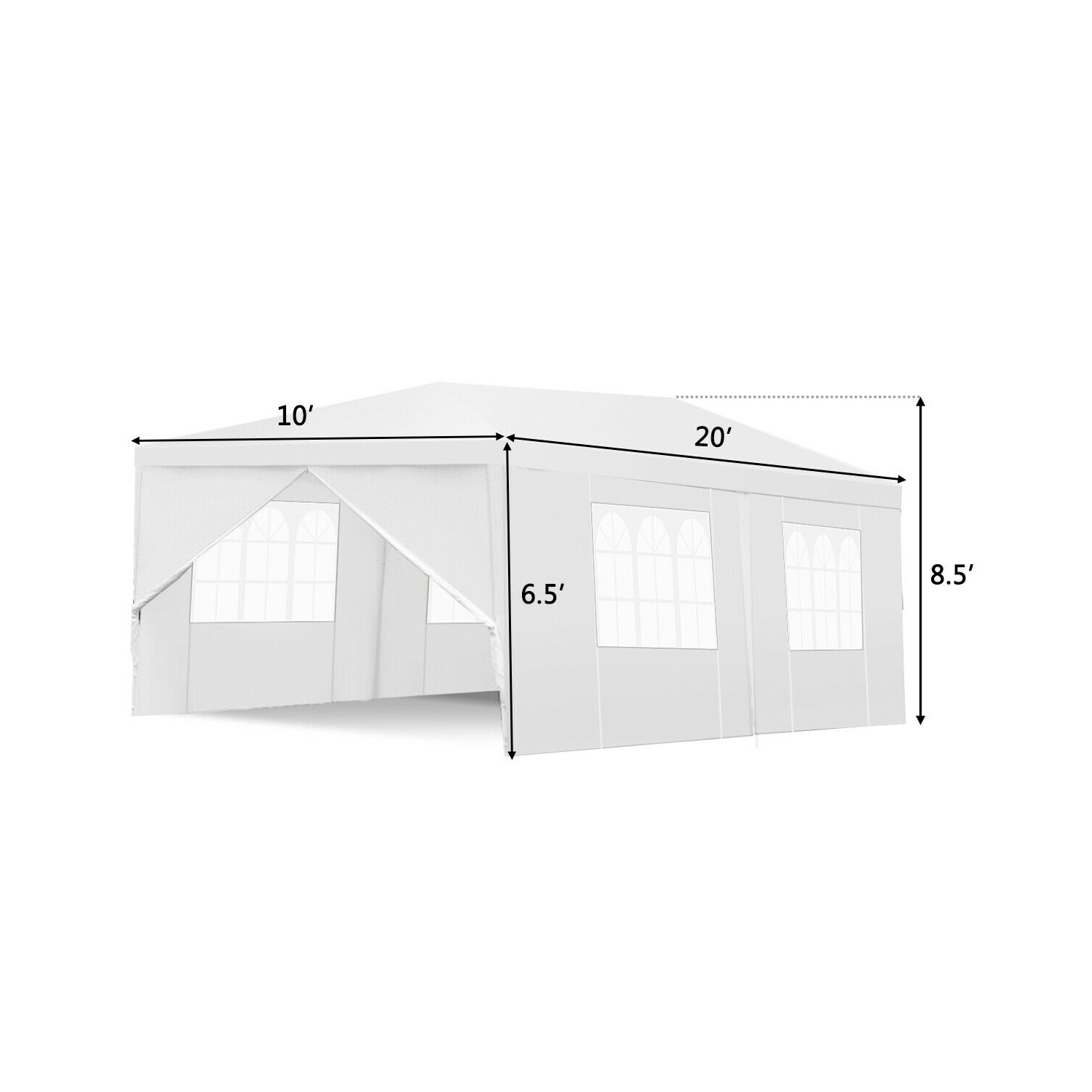 Costway Wedding Tent Canopy Party 10'x20' Heavy Duty Gazebo Cater Event W/ Side Walls