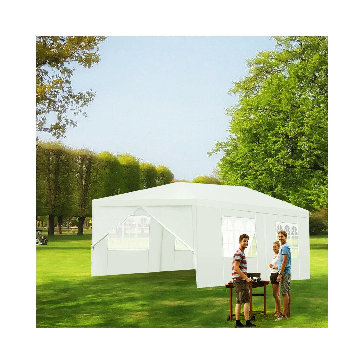 Costway Wedding Tent Canopy Party 10'x20' Heavy Duty Gazebo Cater Event W/ Side Walls