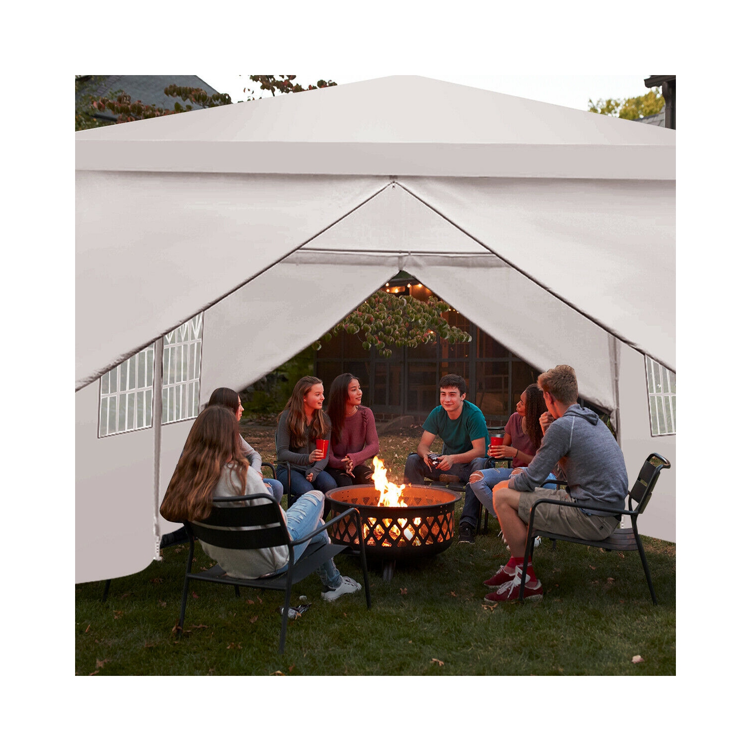 Costway Wedding Tent Canopy Party 10'x20' Heavy Duty Gazebo Cater Event W/ Side Walls