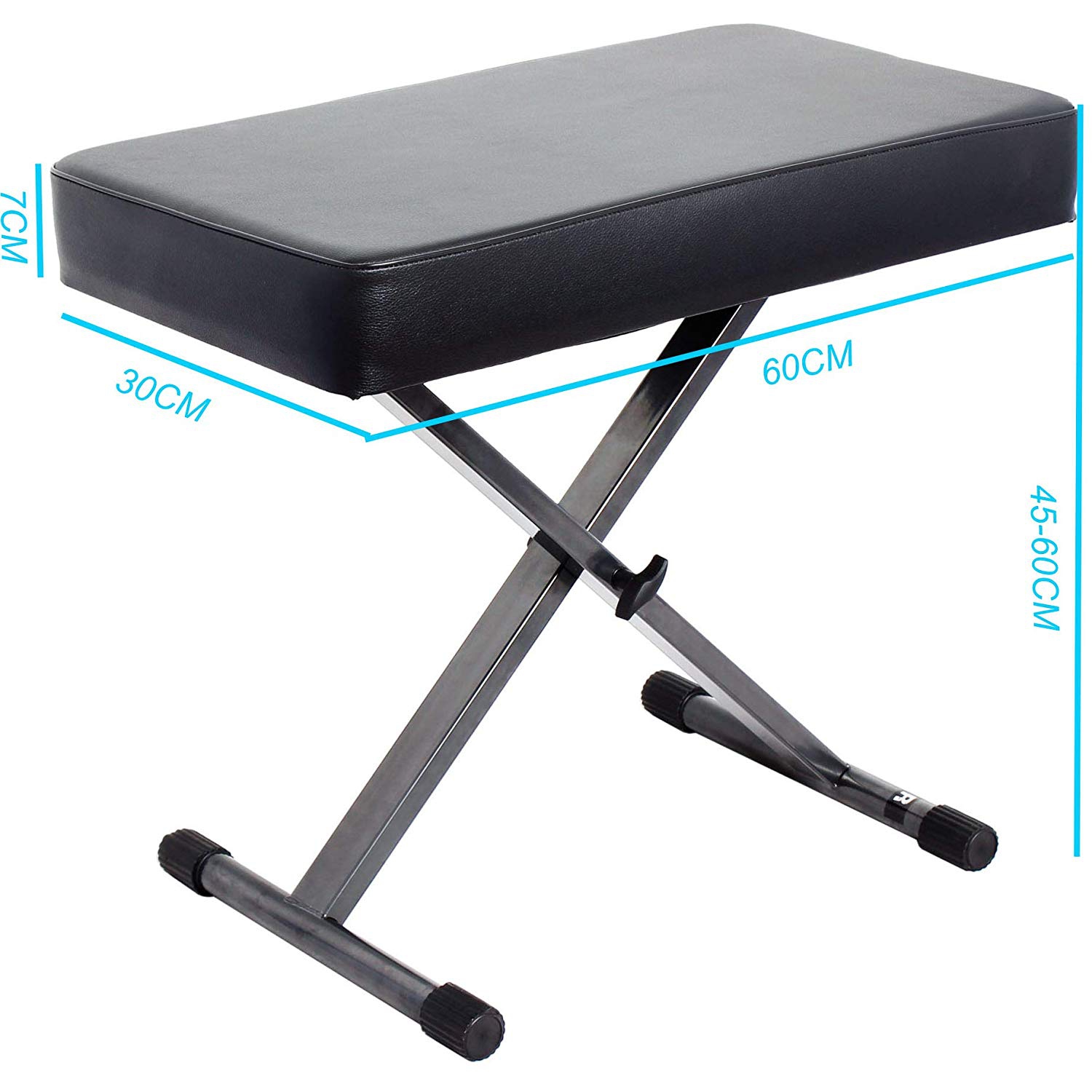 Bison Prosound Keyboard Piano Bench Stool Height Adjustment Black Folding Super-stable