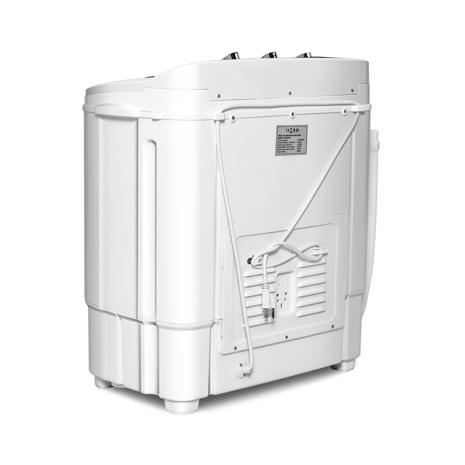 Lave-linge compact double tambour Gymax – 3,6kg