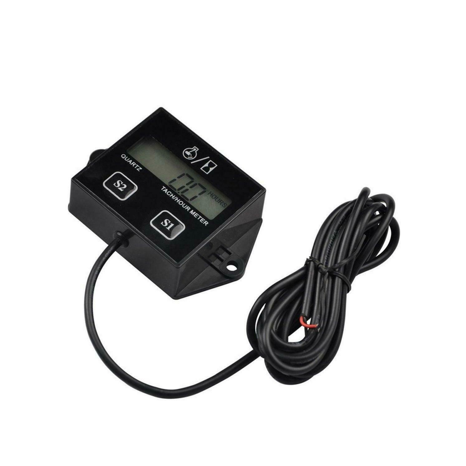 Tach/Hour Meter HM011A: LCD gasoline Inductive Tachometer for Paramotors, Microlights, Marine Engines, Pumps, Generators, Boats, Motor Cycles,