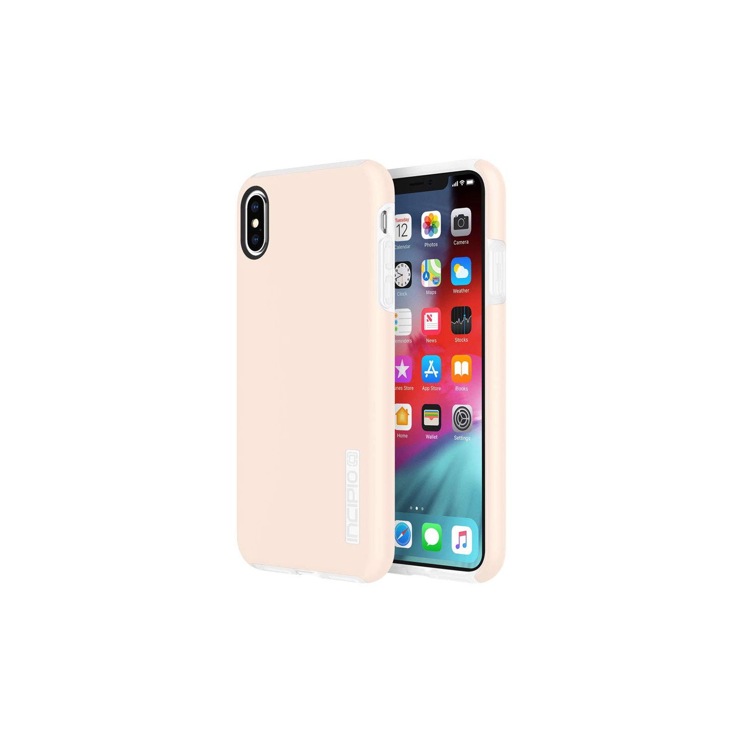 Incipio DualPro Case for iPhone Xs Max (6.5) Case with Shock Absorbing Inner Core & Protective Outer Shell - Rose Blush